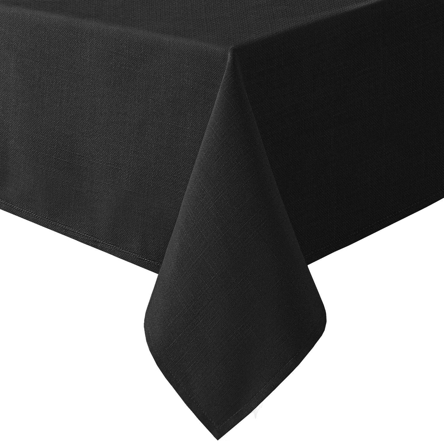 Linen Textured Table Cloths 54 X 54 Inch Premium Solid Tablecloth Spill-Proof Waterproof Table Cover for Dining Buffet Feature Extra Soft and Thick Fabric Wrinkle Free, Black