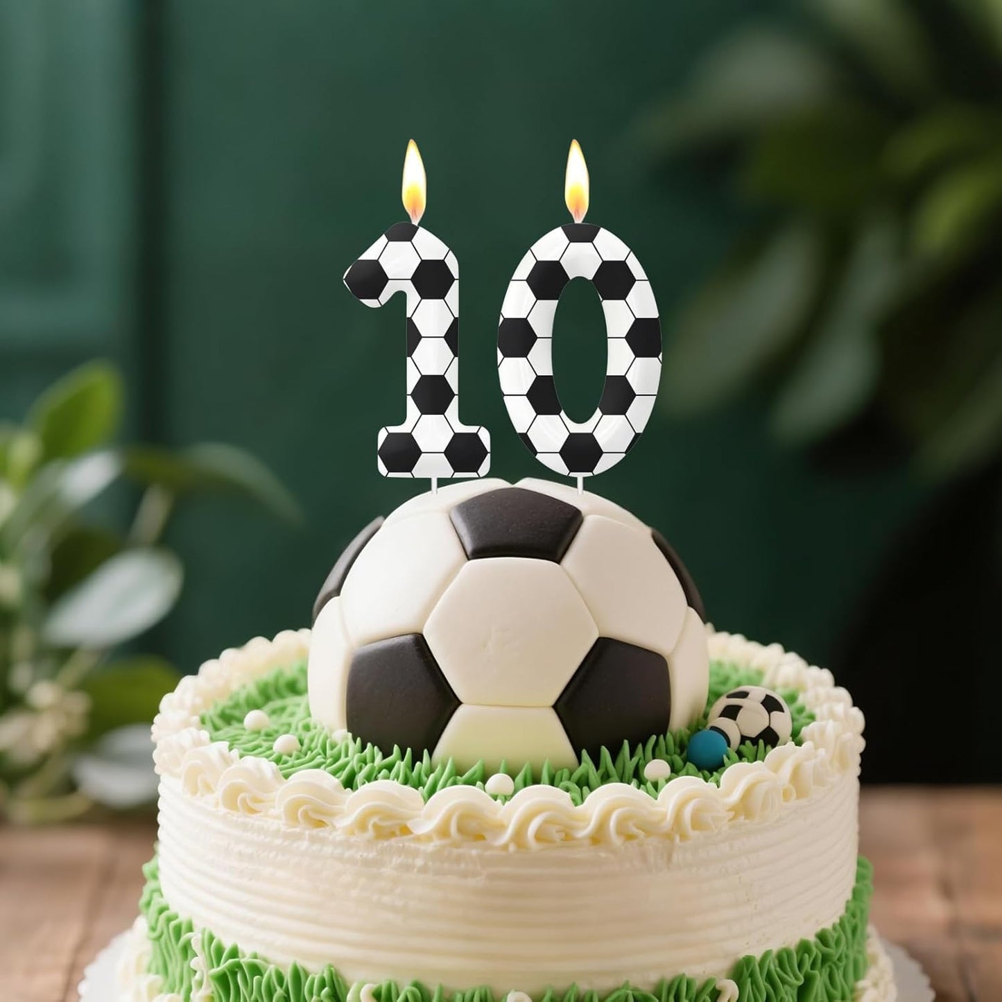 Birthday Number Candles, Soccer Number 9 Birthday Candles for Cake, Soccer Birthday Candles Cake Cupcake Topper for Kids Adults Party Anniversary Supplies