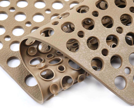 Nonslip Bathtub Mat Extra Soft TPE Bath Mat for Kids, Machine Washable Bathroom Shower Mat, Smooth/Non-Textured Tubs Only, 30 L X 17 W Inch (Brown)