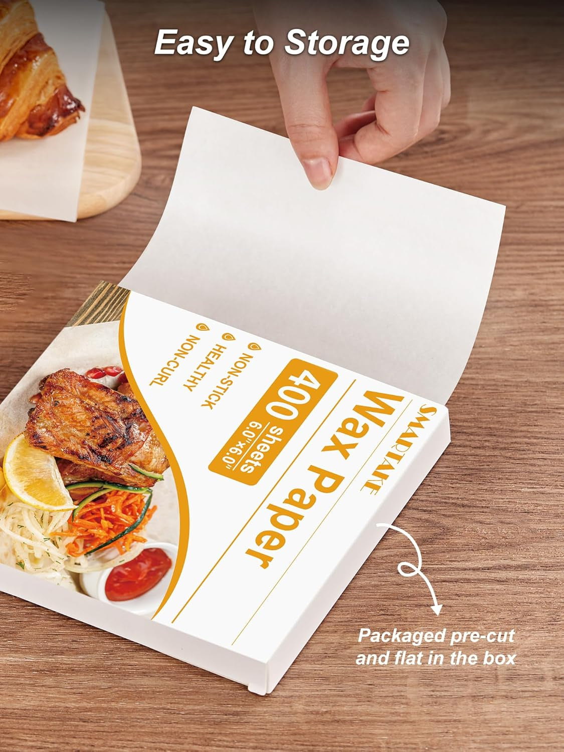 6 X 6 Inches Wax Paper for Food, 400 Pcs Non-Stick Hamburger Patty Paper, Square Sandwich Separators Wrapping Paper, for Lunch, Restaurants, Barbecues, Picnics, Parties, White