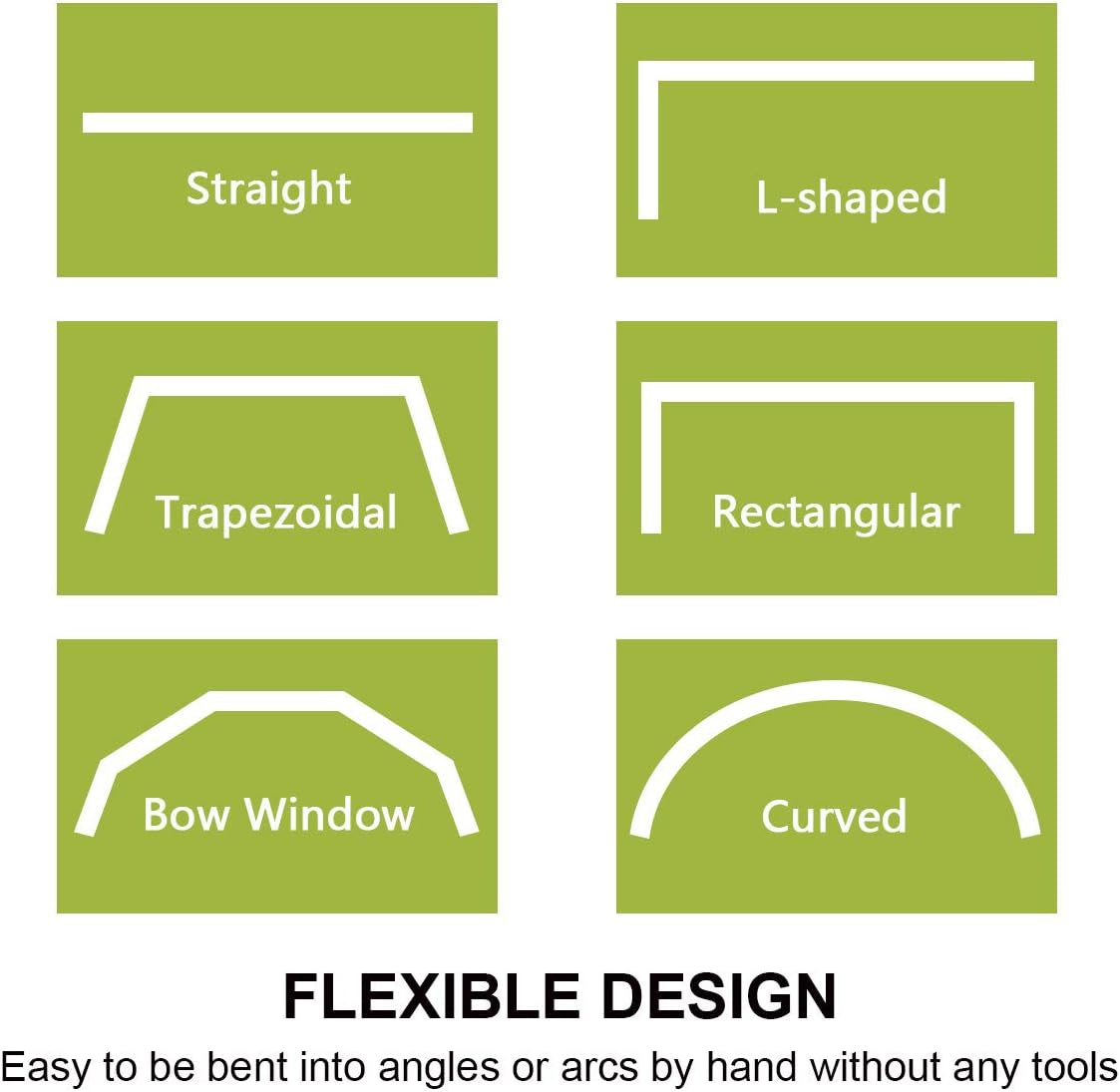 Flexible Ceiling Curtain Track, Ceiling Track for Curtains, Curtain Track Ceiling Mount, Curtain Rail, Ceiling Curtain Rod, Sliding Curtain Track System (8 Ft)