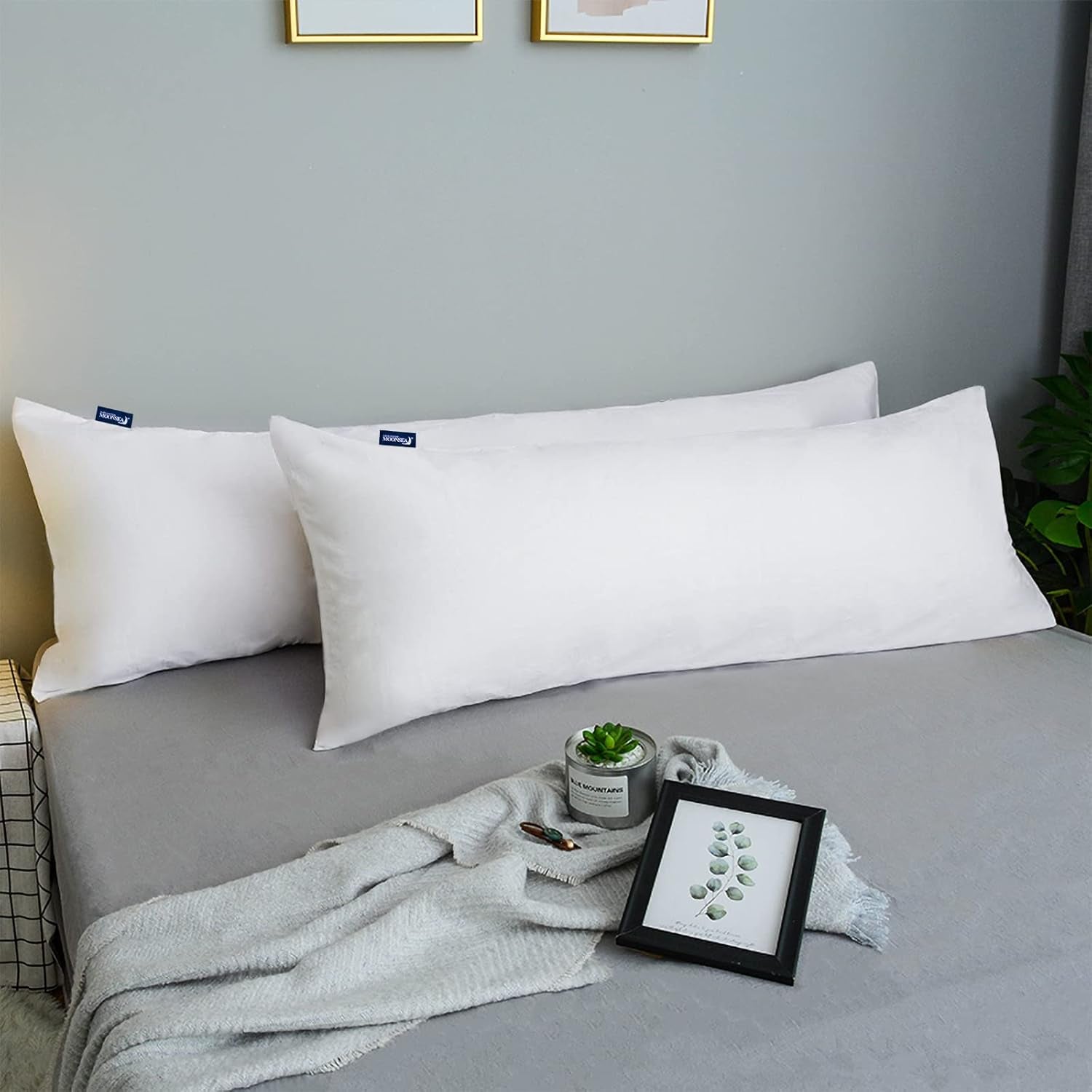 Waterproof Pillow Protector Body Size 2 Pack, Body Pillow Cover with Zipper 21"X 55" Pillow Protector Pillow Covers Encasement Pillow Case White