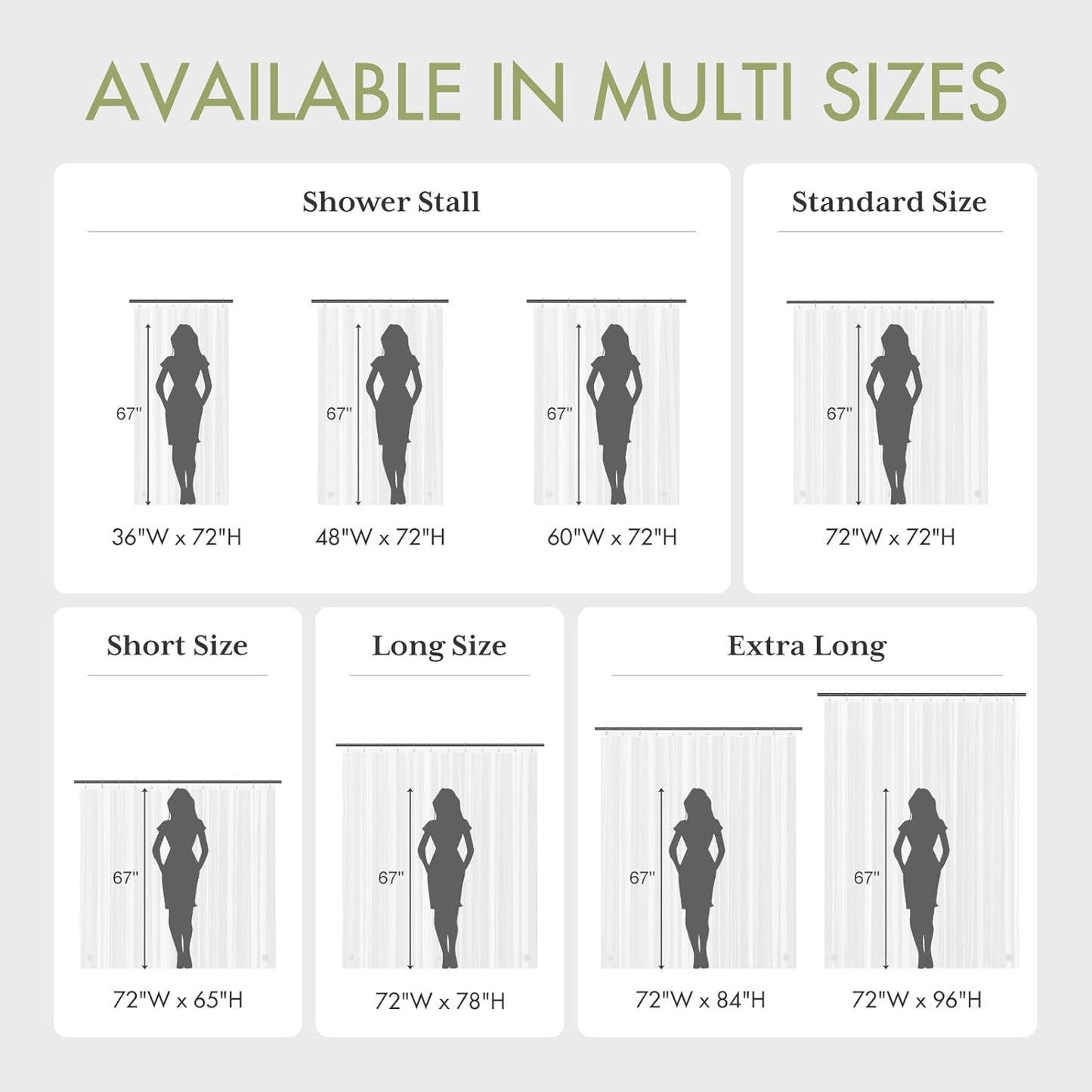 Small Shower Curtain Liner, 36X72 Stall Plastic Clear Shower Curtain Liner, PEVA Cute Narrow Shower Liner, Stand up Shower Curtain Liners with 2 Magnets and 6 Rustproof Grommet Holes