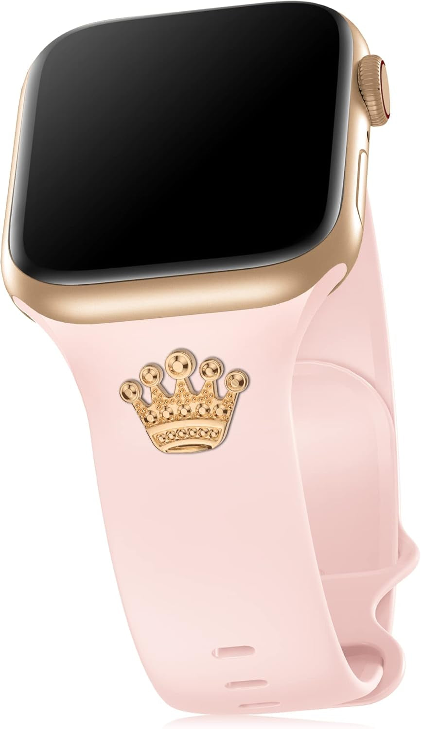 Designer Silicone Watch Bands with Studs Compatible with Apple Watch Band 38Mm 44Mm 40Mm 45Mm 41Mm 42Mm 46Mm 49Mm, Sport Straps Decorative Charms Nails for Iwatch Ultra/2/3 SE/3 Series 11/10/9/8/7/6/5/4/3/2/1