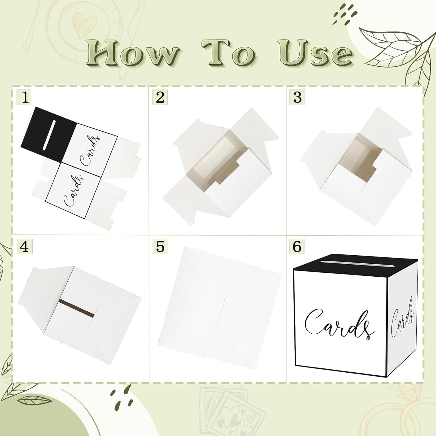 White and Black Card Box for Parties, Weddings, Birthdays, Bridal & Baby Showers, Anniversaries, Graduations & Retirements Party Decorations – Cards, Raffle, Wishes & Money Card Boxes