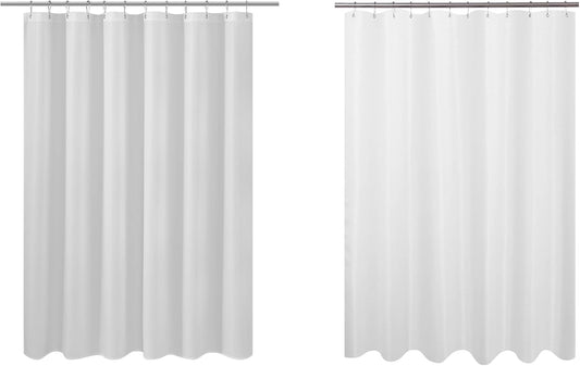 Soft Textured Shower Curtain + Fabric Shower Liner