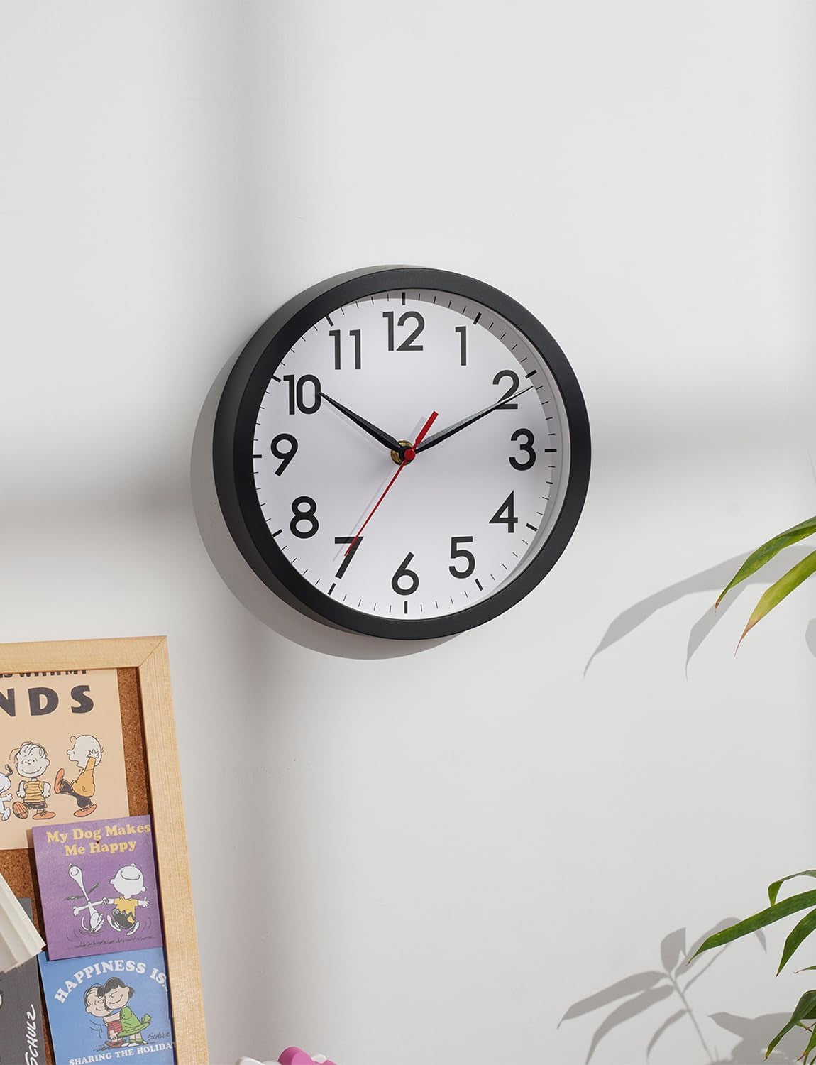 Wall Clock, Modern Small Wall Clocks Battery Operated 8 Inch, Silent Non-Ticking Analog Classic for Office, Home, Bathroom, Kitchen, Bedroom, School(Black)