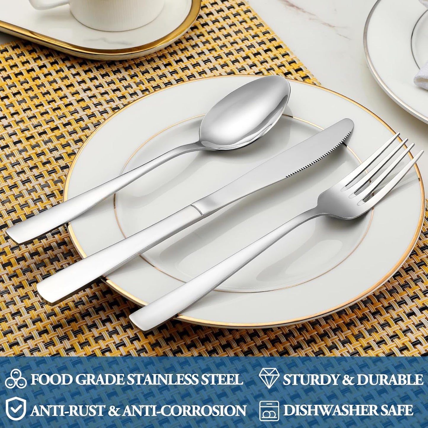 12 Piece Dessert Forks Set, Food-Grade Stainless Steel Silverware Forks, Salad Forks, Metal Forks for Home, Kitchen or Restaurant, Mirror Polished, Dishwasher Safe - 8 Inch