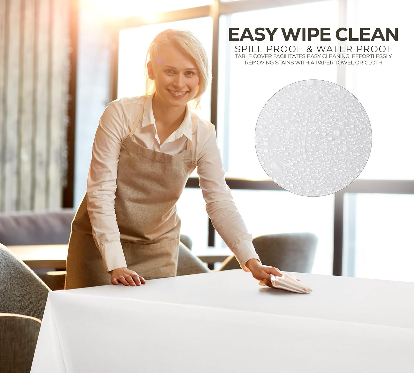 Plastic Table Cloth Disposable (12 Pack - 54X108 Inch) White Rectangle Tablecloth Waterproof Stain Resistant Party Table Cover