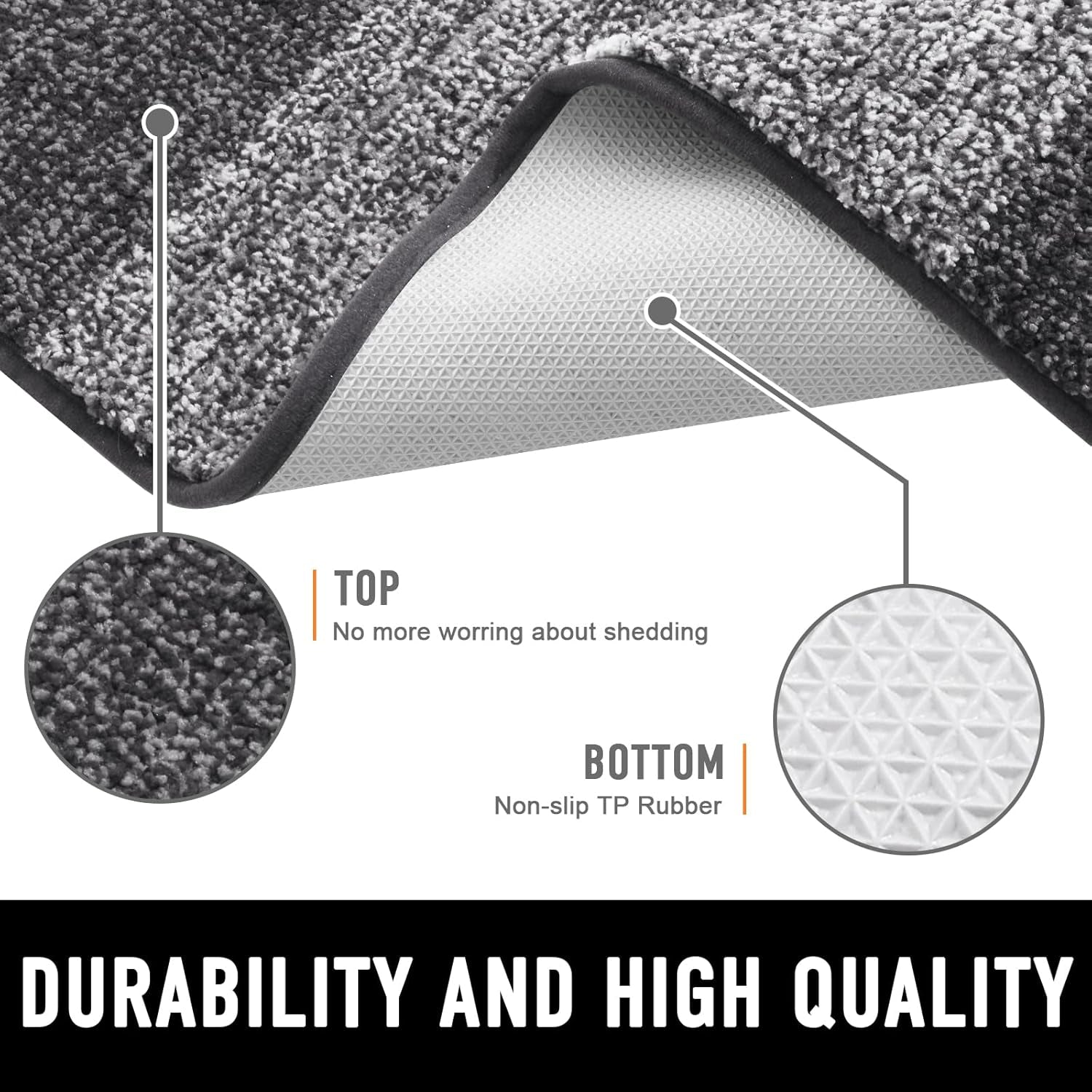 Bath Rug and Dog Door Mat Set, Memory Foam Bath Rug (Black 24X16) and Dog Door Mat for Muddy Paws (Grey 30X20)