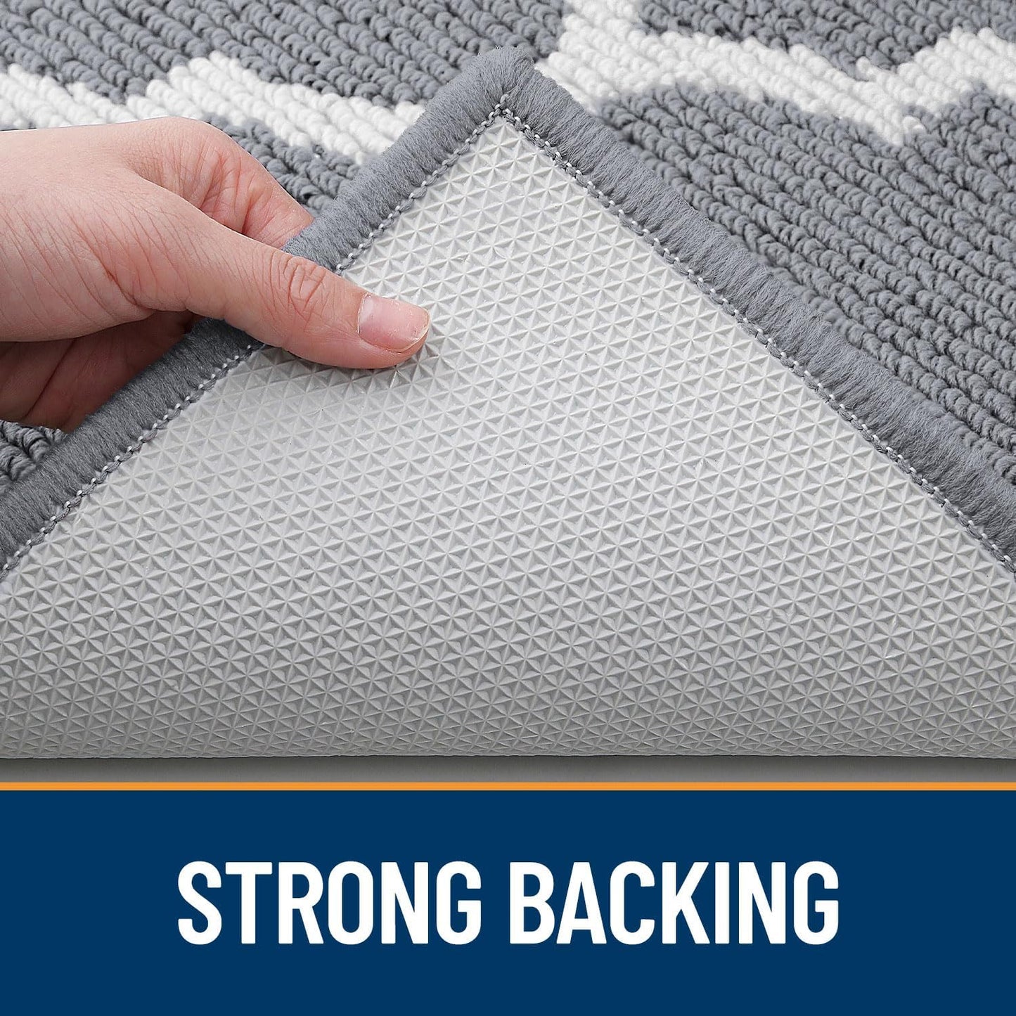 Indoor Door Mat, 30X17, Non-Slip Absorbent Resist Dirt Entrance Mat, Washable Low-Profile inside Floor Doormats for Entryway, Grey