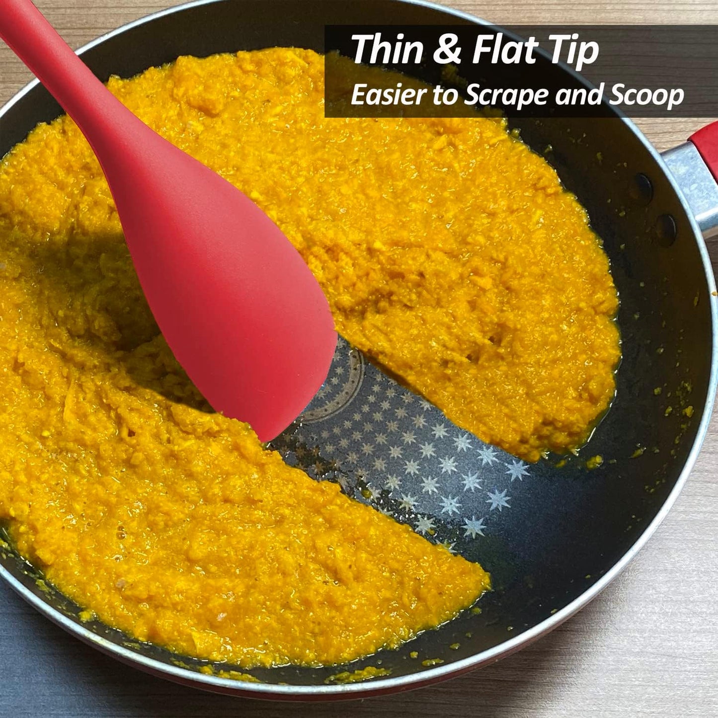 Upgrade Silicone Spatula Spoon Set, Heat Resistant Rubber Spoonula, Seamless Non-Stick Flexible Scrapers for Baking Mixing Tool,3 Pack,