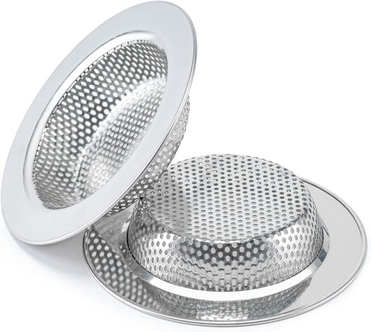 2-Pack Upgraded Double-Layer Kitchen Sink Strainer, Compatible with Most Drain Baskets (Outer Diameter 4.5 Inches)