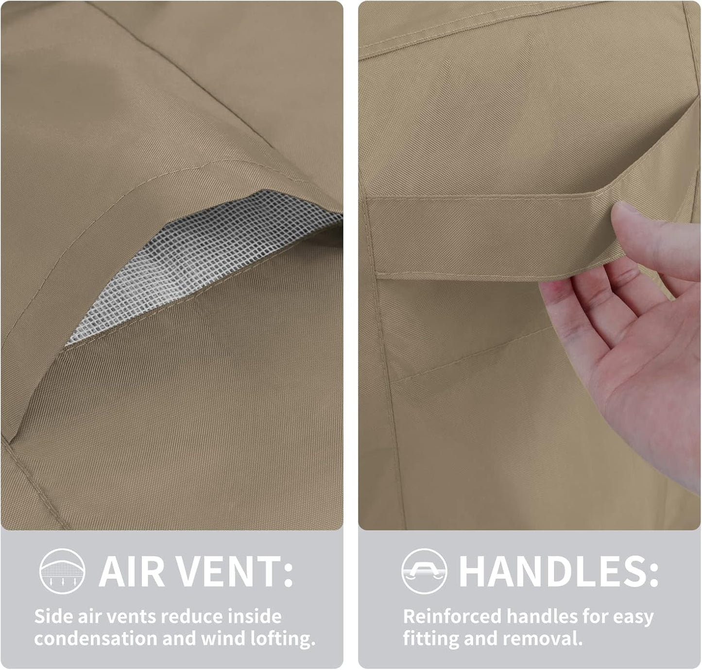 Outdoor Fire Pit Cover Rectangle 42L X24W X24 H, Durable Outdoor Gas Firepit Cover, Waterproof and Weatherproof Cover for Fire Pit, Camel