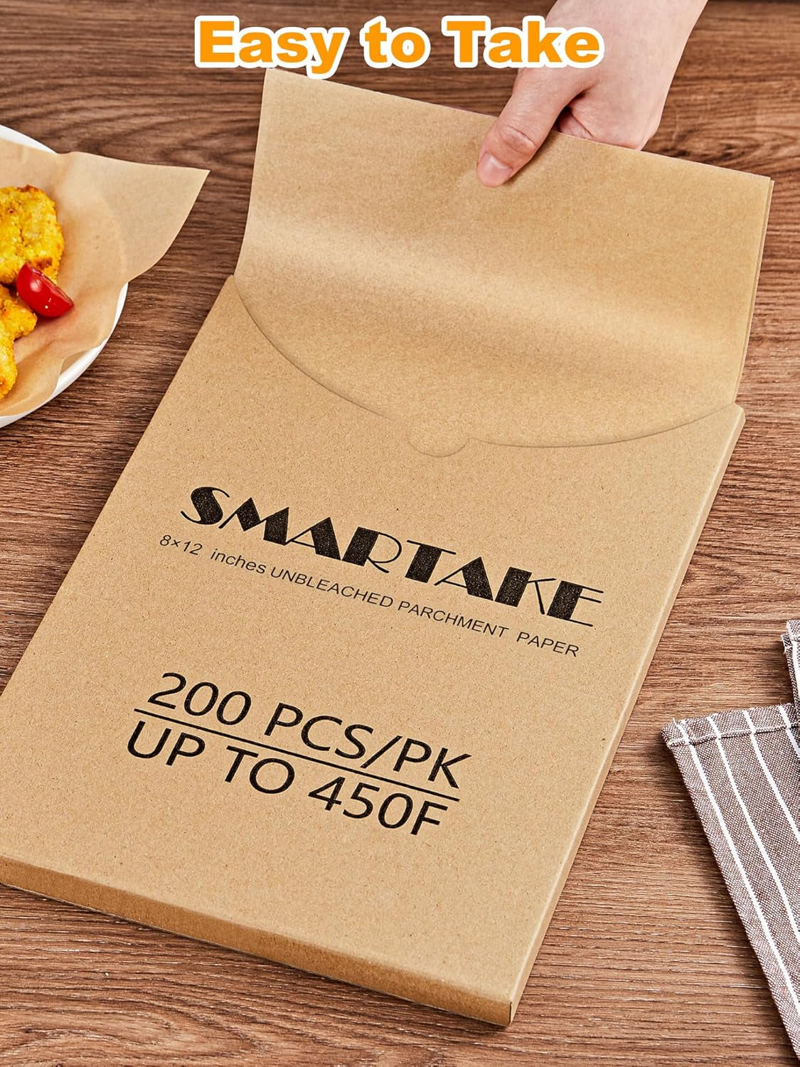 200 Pcs Parchment Paper Baking Sheets, 8X12 Inches Non-Stick Precut Baking Parchment, for Baking Grilling Steaming Bread Cup Cake Cookie and More (Unbleached)