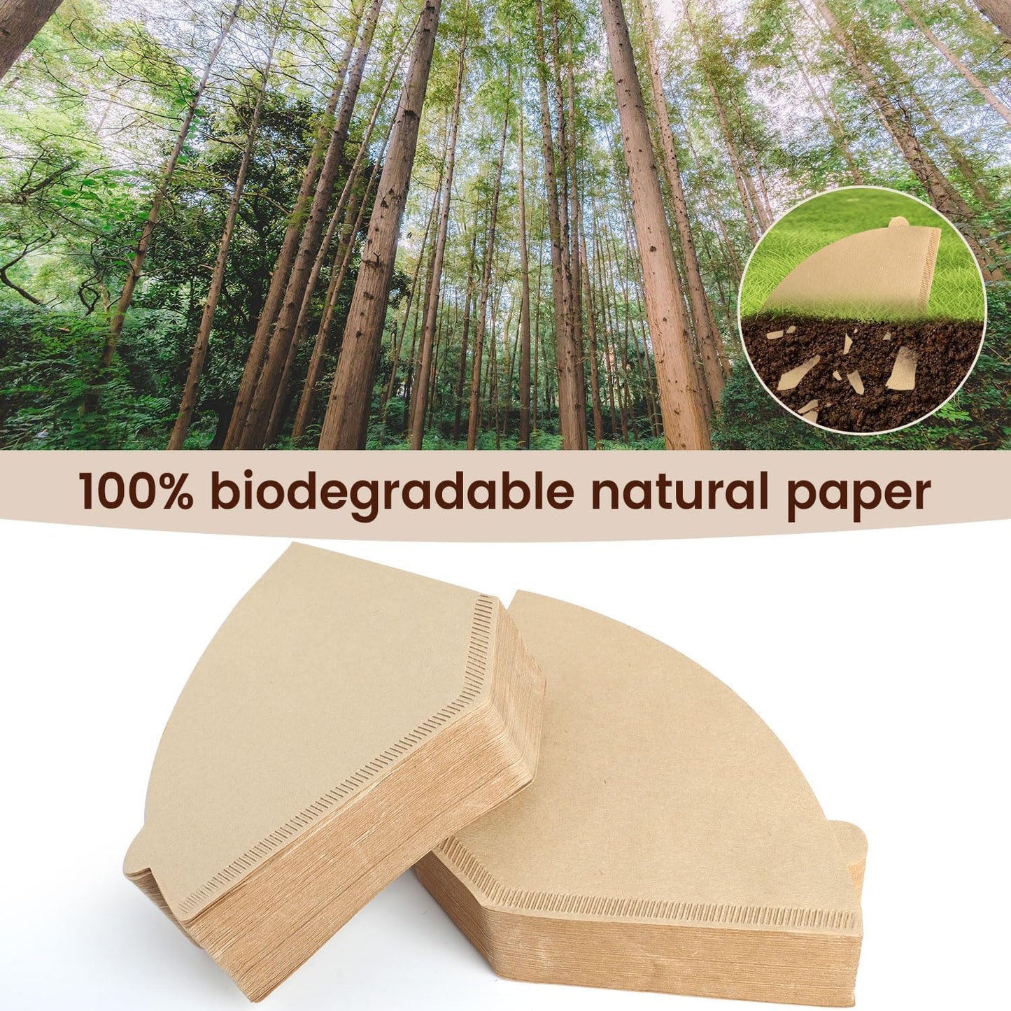 160 Count Cone Coffee Filters #4, Unbleached 04 Coffee Filters 8-12 Cup, Disposable Natural Paper Filters, No.4 Cone Filters for Ninja, Pour over and Drip Coffee Maker