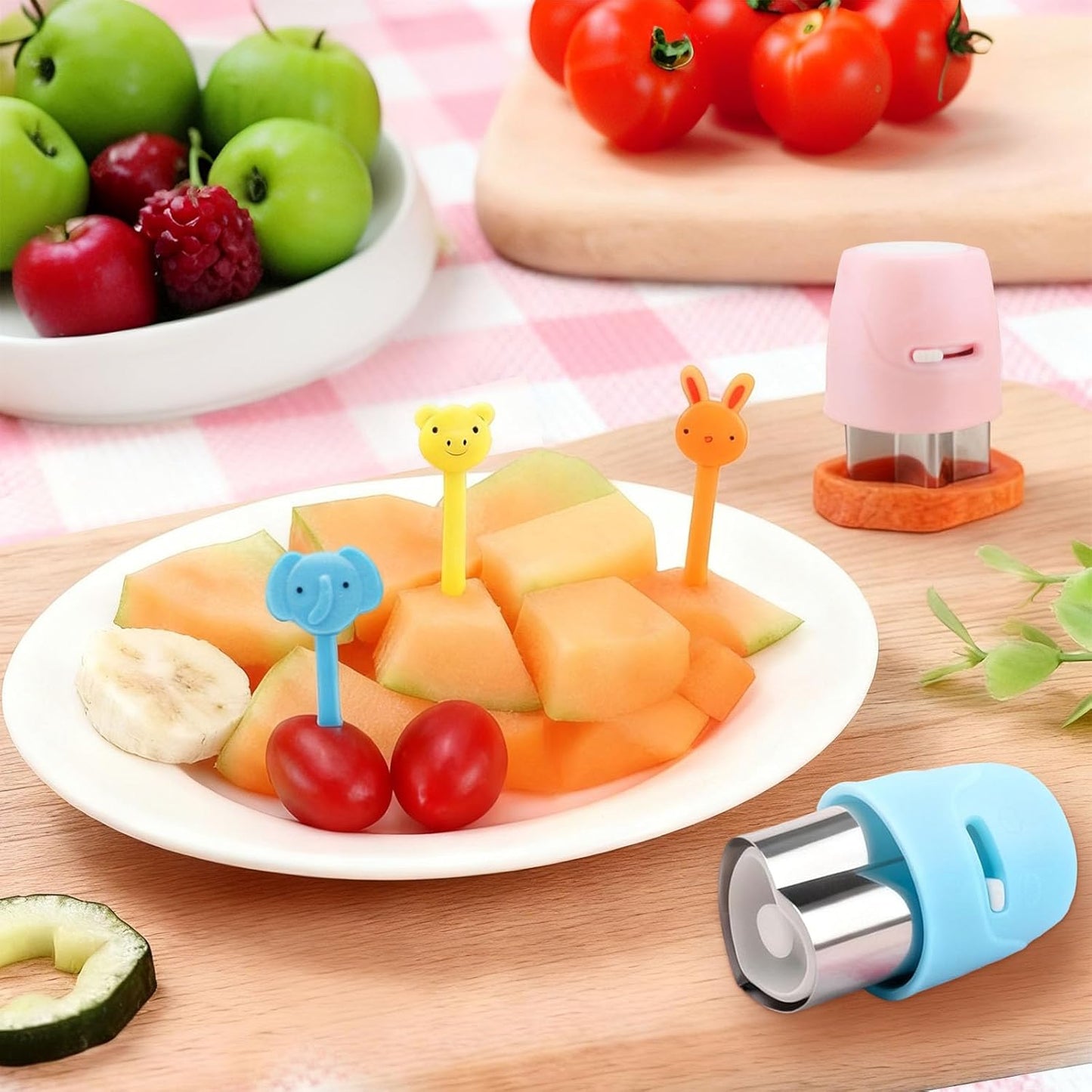 20Pcs Biscuit Cutter & Cookie Cutters Set - Multi-Shape Fruit/Vegetable Cutters for Kids Lunch Accessories, Food-Grade Stainless Steel Molds for Home Baking (BLUE)