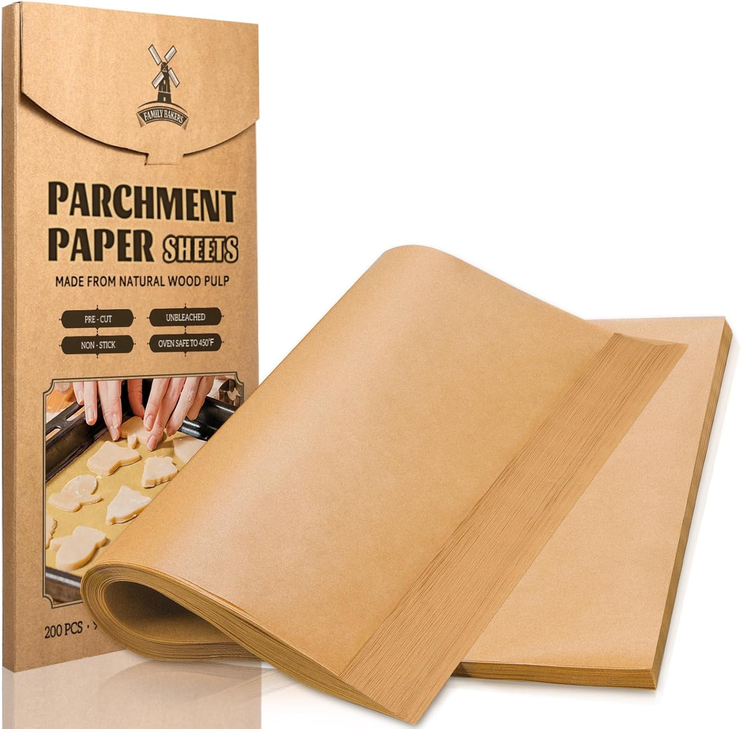200 PCS Parchment Paper Baking Sheets 9X13 IN, Precut Non-Stick Parchment Paper for Baking, Cooking, Grilling, Frying and Steaming - Unbleached, Fit for Quarter Sheet Pans