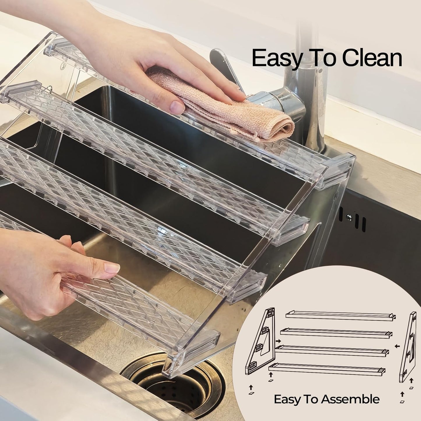 Perfume Organizer Stand Holder, 12.4 Inch 4 Tier Cologne Organizer for Men, Large Shelf Risers with Anti-Slip for Figures, Dessert Shelves for Party, Riser Stand for Cupcake,Perfume,Dessert