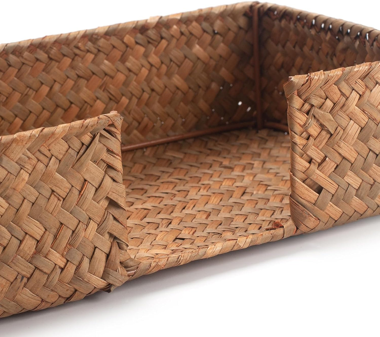 Seagrass Napkin Holder Rectangular Woven Flat Napkin Basket Tray for Tables 9.5" X 5.5" X 2"