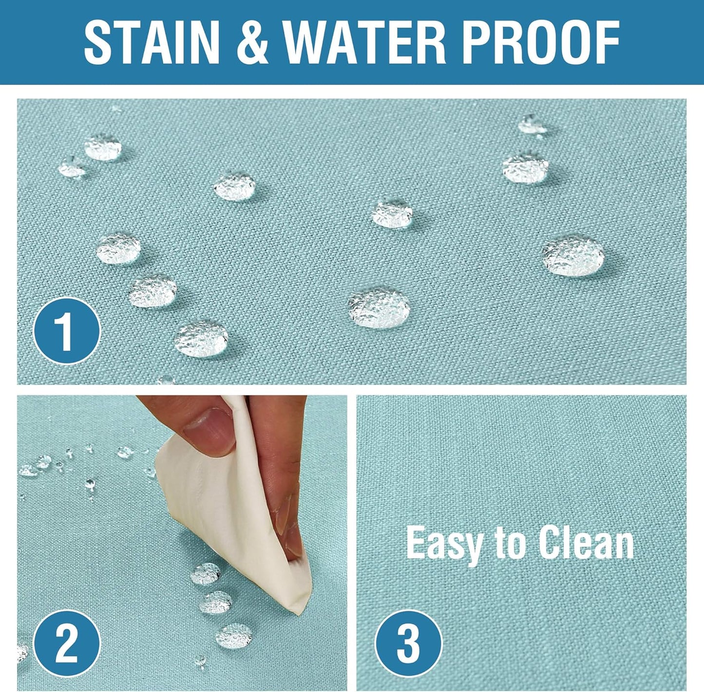 Linen Textured Table Cloths 54 X 54 Inch Premium Solid Tablecloth Spill-Proof Waterproof Table Cover for Dining Buffet Feature Extra Soft and Thick Fabric Wrinkle Free, Aqua