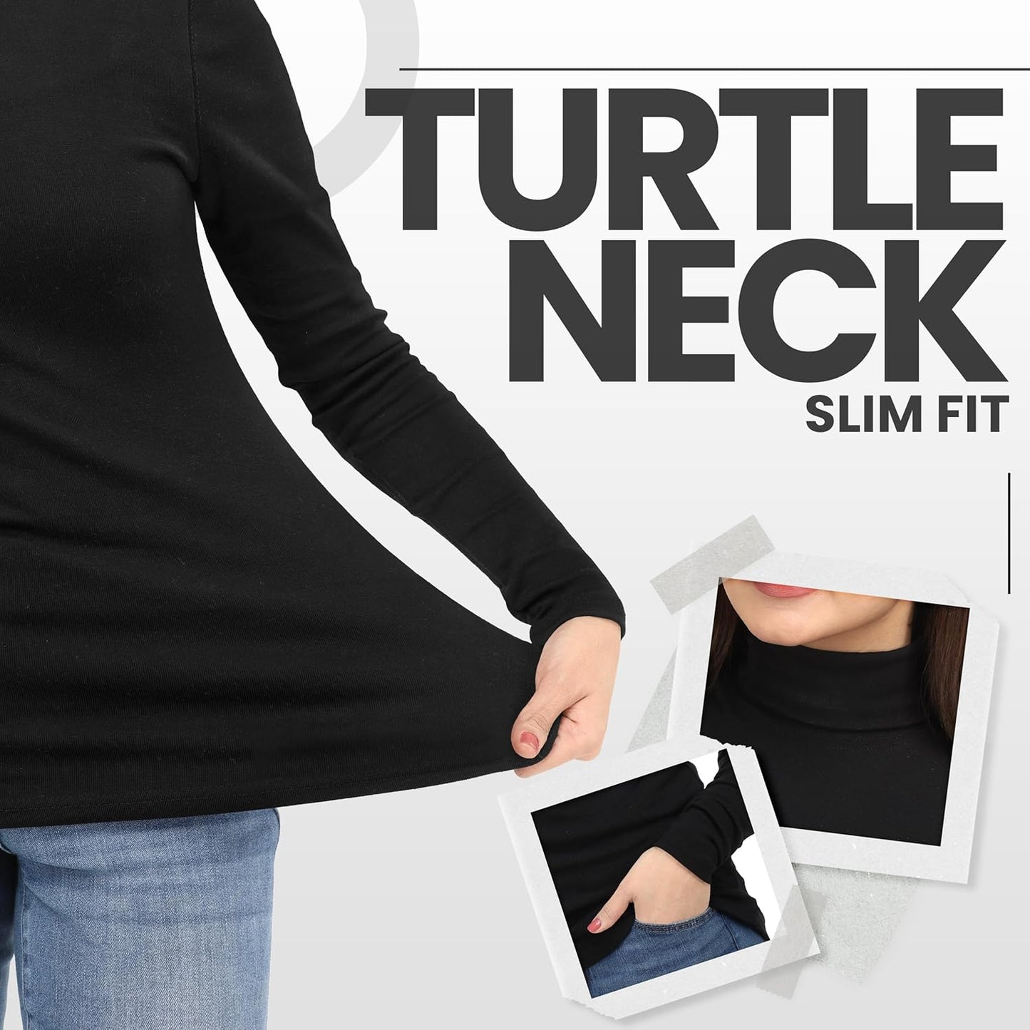 Women'S Turtleneck Long Sleeve Shirt Slim Fit Thermal Base Layer Tops