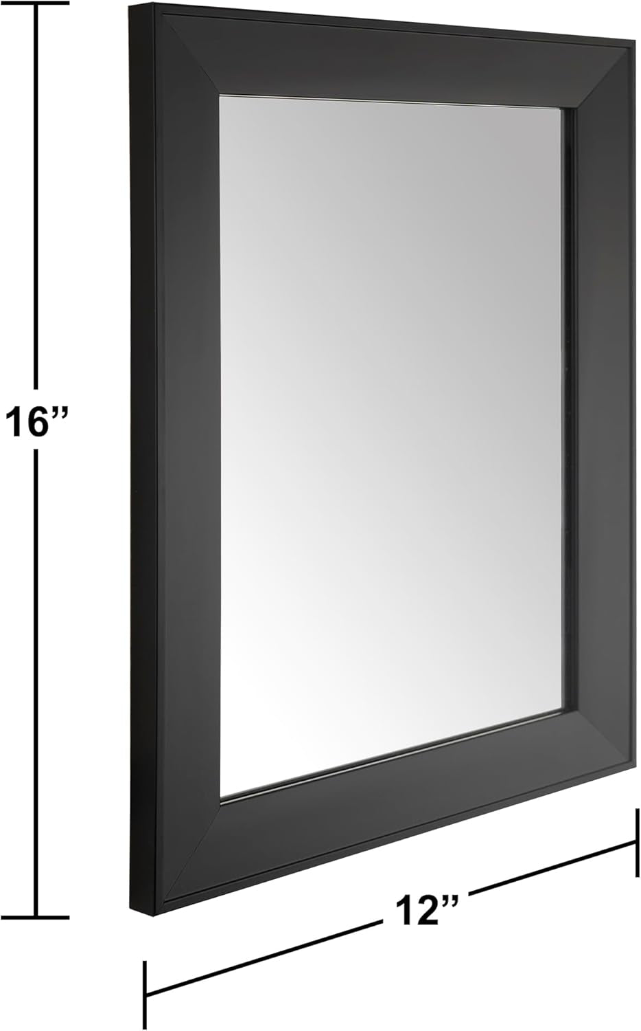 Rectangular Wall Mirror 12" X 16" Framed Mirror for Bathroom, Bedroom, Entryway, Living Room, Black