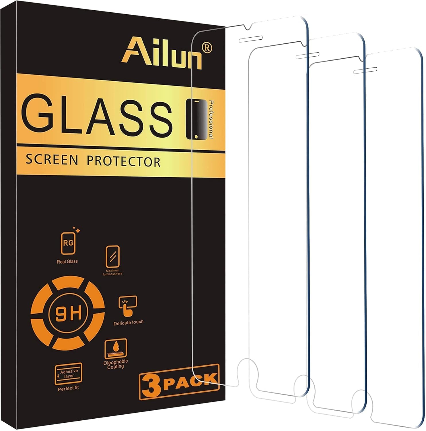 Screen Protector Compatible for Iphone 8 Plus,7 Plus,6S Plus,6 Plus, 5.5 Inch 3Pack Tempered Glass Privacy Screen Protector Compatible with Iphone 8 plus 7 Plus