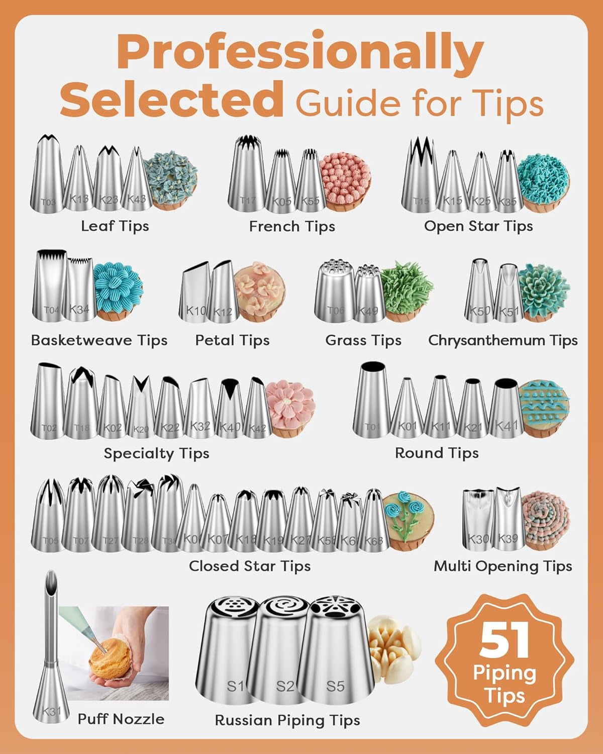 253 Pcs Cake Decorating Kit, 12" Aluminum Alloy Cake Turntable, 48 Numbered Icing Tips, 3 Russian Piping Nozzles, Offset and Straight Spatulas, Cake Leveler, Pastry Bags Baking Supplies