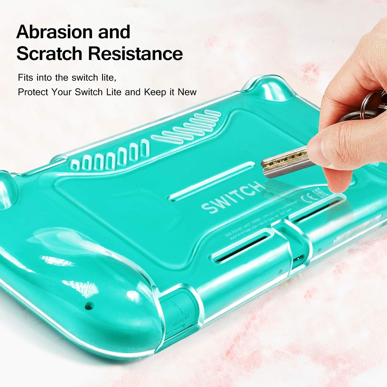 Clear Case for Nintendo Switch Lite Carrying Protective TPU Case, Soft TPU Grip Cover for Joy-Con Grip Cover with 2 Pack Screen Protector Tempered Glass Shock-Absorption, Anti-Scratch