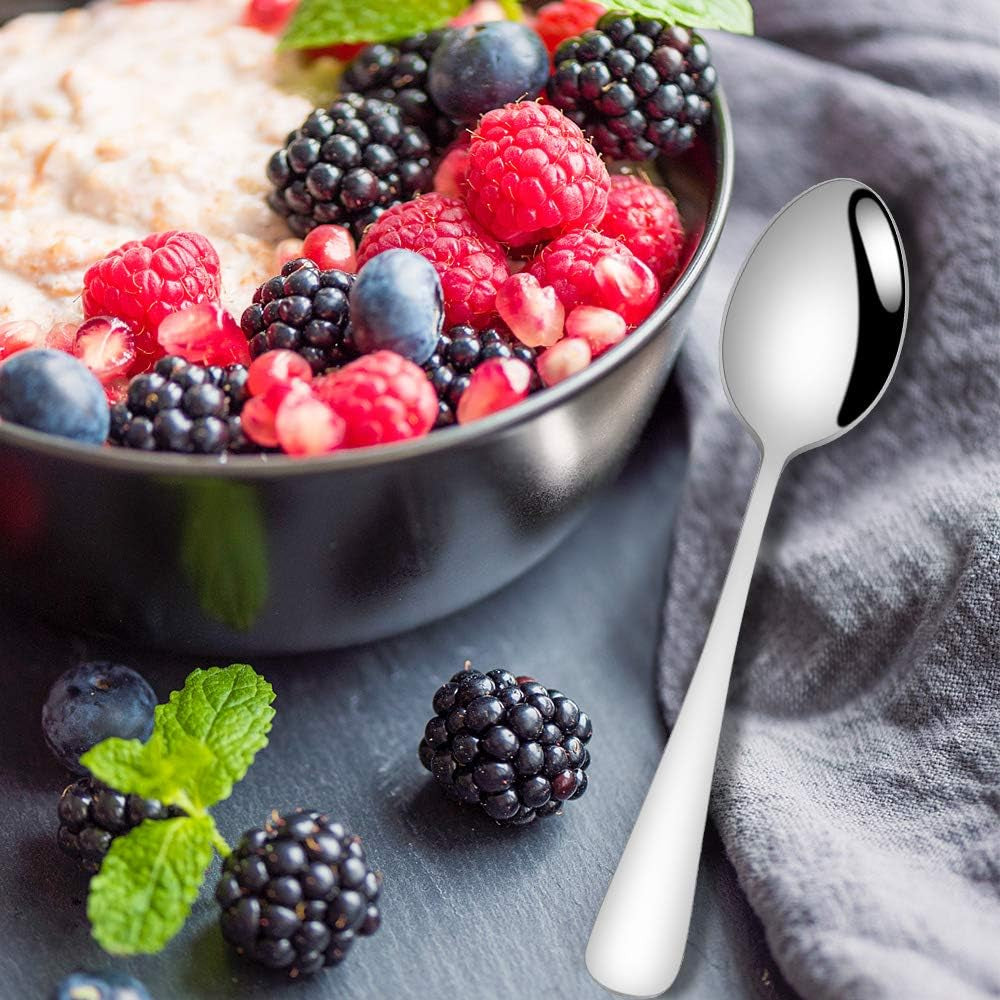 24-Piece Premium Stainless Steel Teaspoon Set, 6.7 Inches, Mirror Finish, Dishwasher Safe