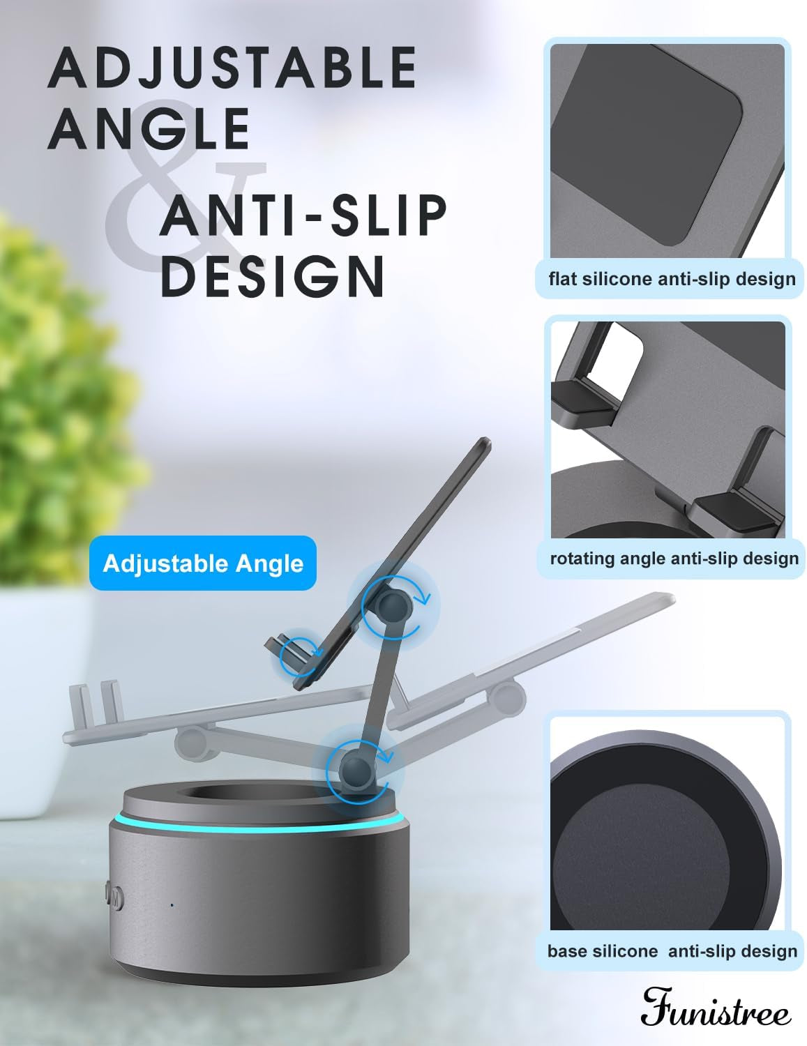 Dad Men Him Husband Gifts from Daughter Son Wife, Cell Phone Stand with Wireless Bluetooth Speaker, Tech Gadget Adjustable Detachable White Noise Sound Machine Dad Christmas Xmas Birthday Gifts