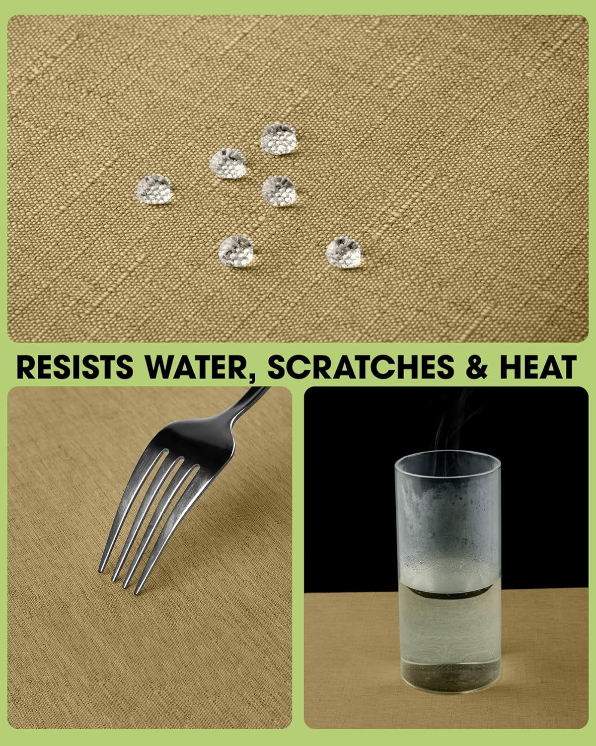 Rectangle Linen Tablecloth Waterproof & Stain Resistant, Wrinkle-Free Table Cloth Adds Elegance and Protection, Ideal for Dining, Party, Wedding and Outdoor, 52 X 70 Inch, Coffee