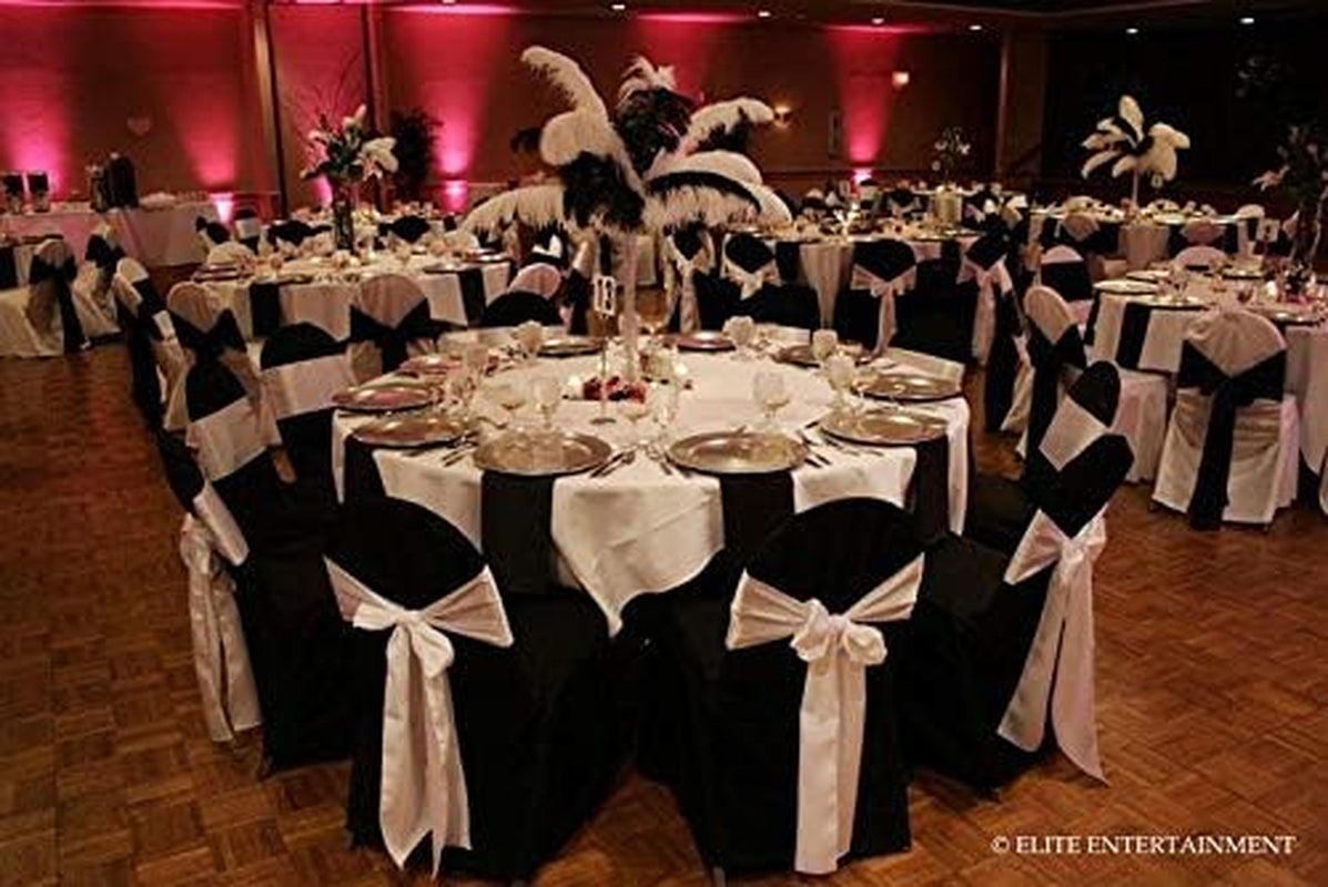 10 PCS Satin Chair Sashes Bows for Wedding Reception- Universal Chair Cover Back Tie Supplies for Banquet, Party, Hotel Event Decorations