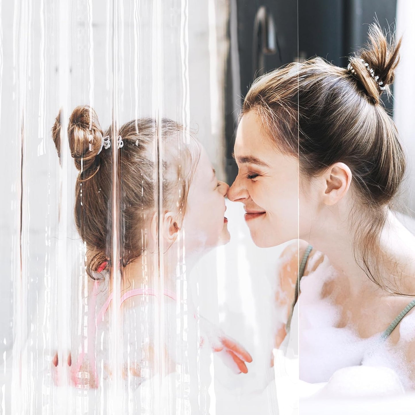 Stall Shower Curtain Liner 2 Pack, 36 X 72 Inches PEVA Plastic Shower Liner with 2 Weighted Stones and 6 Rustproof Metal Grommet, Lightweight Waterproof Shower Curtain - Clear