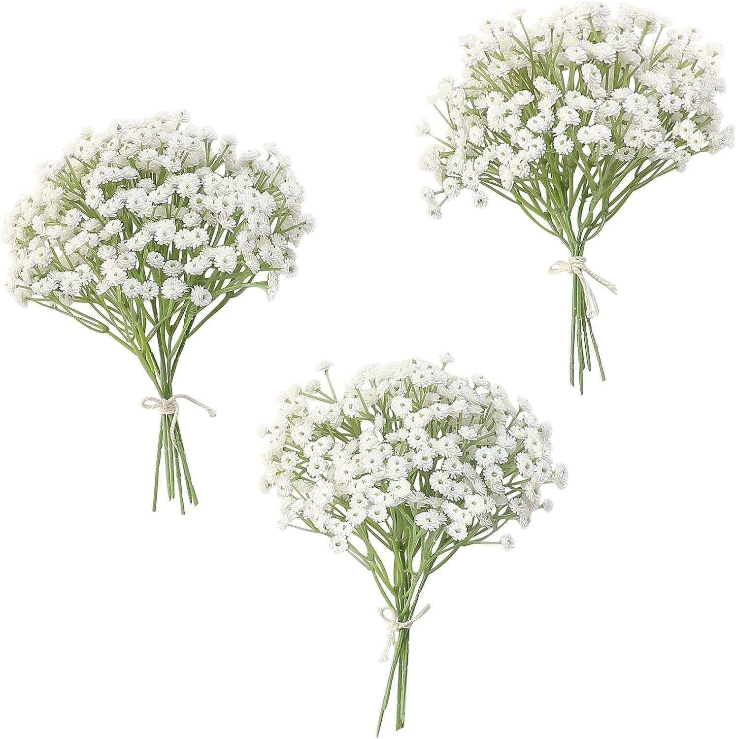 18-Piece Artificial Baby's Breath Gypsophila Greenery Sprays, Realistic White Faux Flowers for Wedding Bouquets, Centerpieces, Floral Arrangements, and Decorations