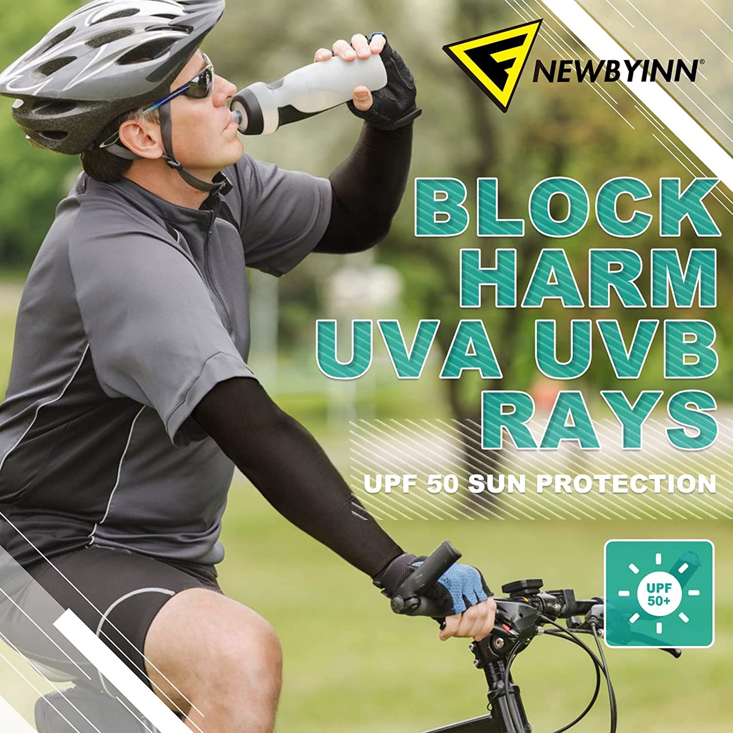 Arm Sleeves for Men Women, Size L - XL, UV Sun Protection Sleeve to Cover Tattoo, Cooling Compression Arm Cover