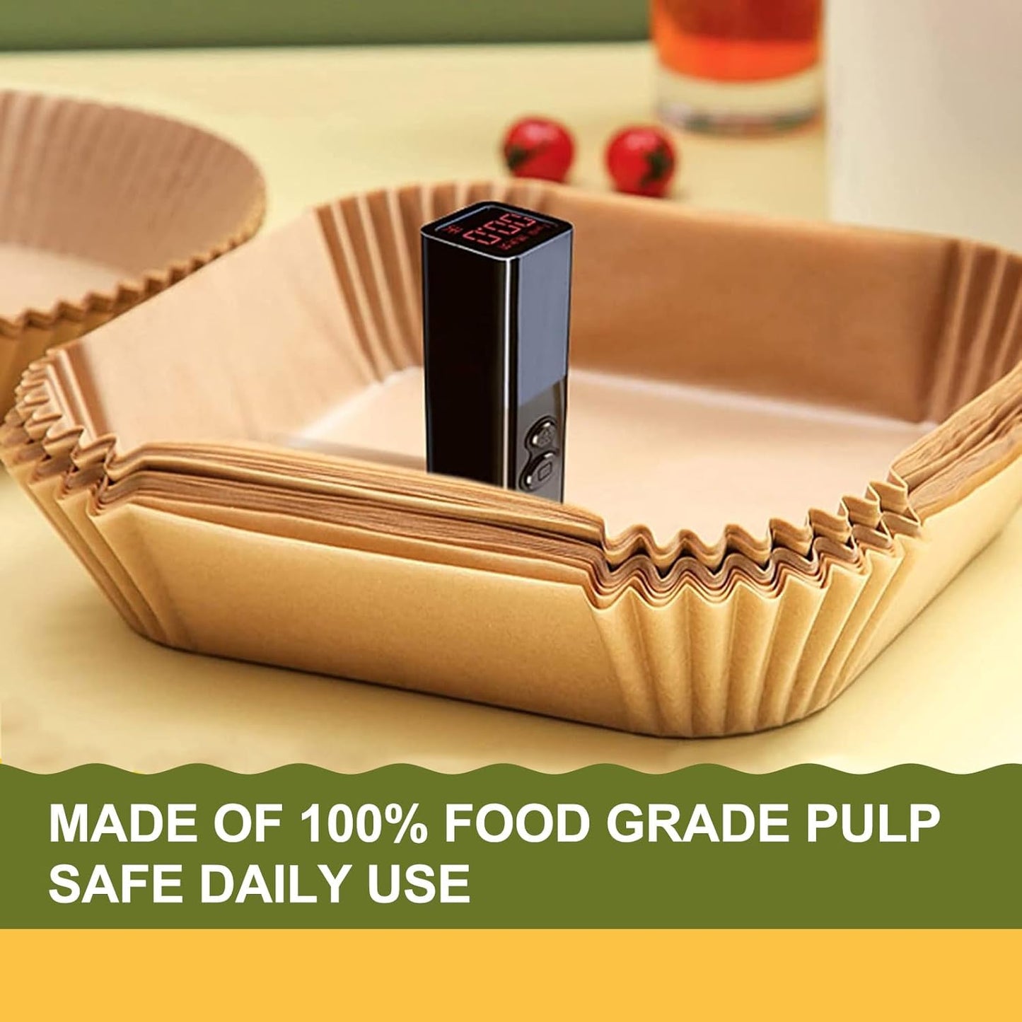 Small Air Fryer Liners for COMFEE' Compact 2.1 Air Fryer, 2 Qt Air Fryer Liners for Instant Pot Vortex Mini, Air Fryer Paper Liners Disposable 2 Qt Mini Liners for Gourmia Compact Digital