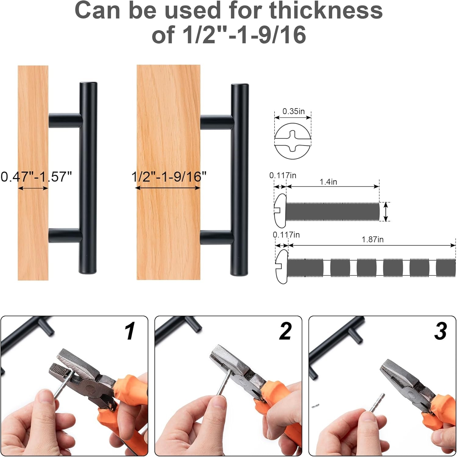 4 Pack Cabinet Pulls Brushed Nickel Stainless Cabinet Handles, for Kitchen and Bathroom Cabinets, 5 Inch Length, 3 Inch Hole Center