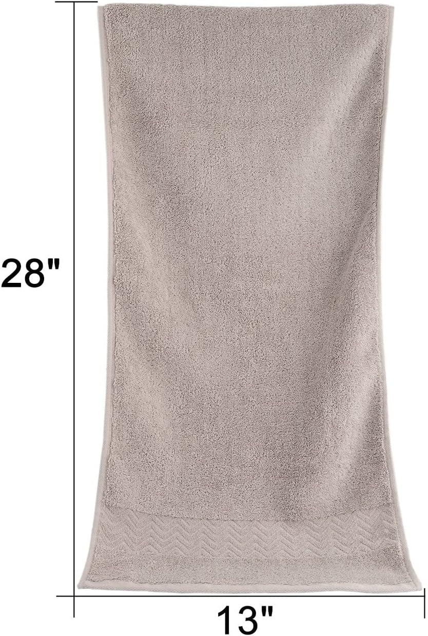 100% Cotton Hand Towels for Bathroom, Ultra Soft and Highly Absorbent Face Towels 2-Pack, 13 X 28 Inch (Khaki)