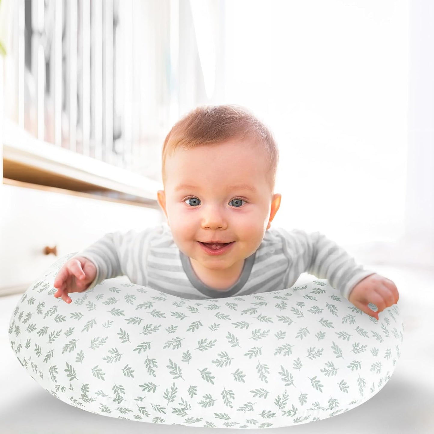 Nursing Pillow Cover 2 Pack Fit for Boppy Pillow, Breathable & Skin-Friendly Nursing Slipcovers for Breastfeeding Mom, Comfortable & Machine Washable Nursing Covers