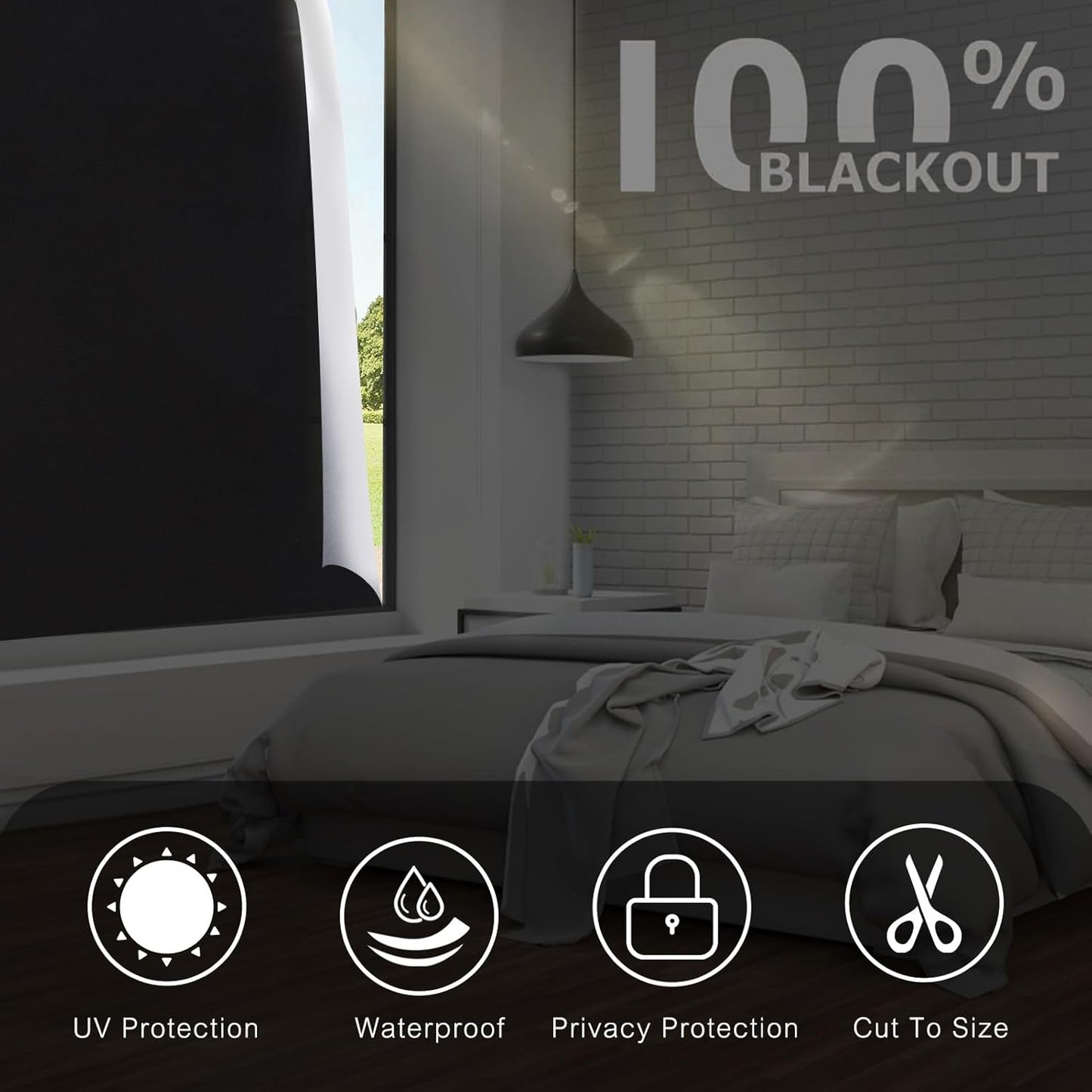 Portable Blackout Shades Curtains 100% Black Out 79 X 57 Inch Shades for Windows Room Darkening Shades Blinds Sun Blocking Shades for Windows Bedroom Dorm Room