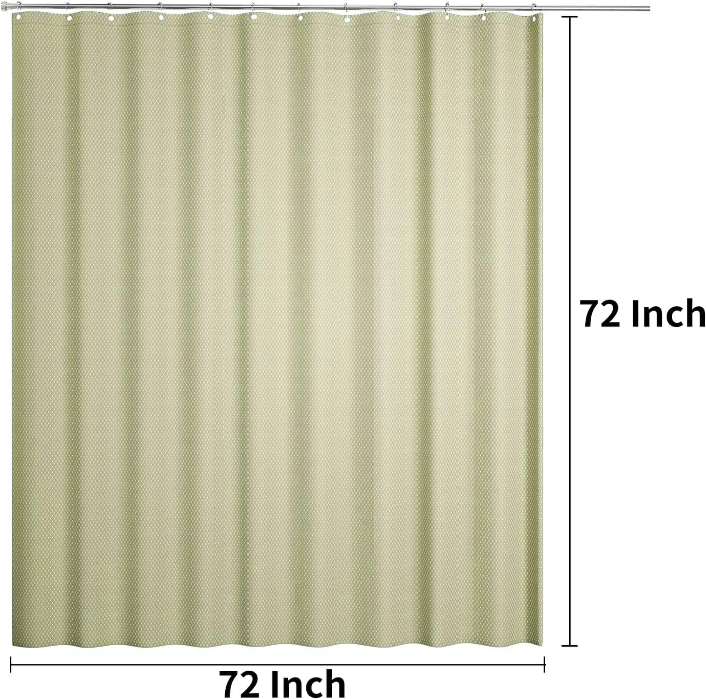 Waffle Weave Shower Curtain, Heavy Duty Fabric Cloth, Waterproof, Machine Washable, Hotel Spa Luxury Quality, 72 X 72 Inches for Standard Bathroom and Shower, 12 Metal Hooks, Charcoal Gray
