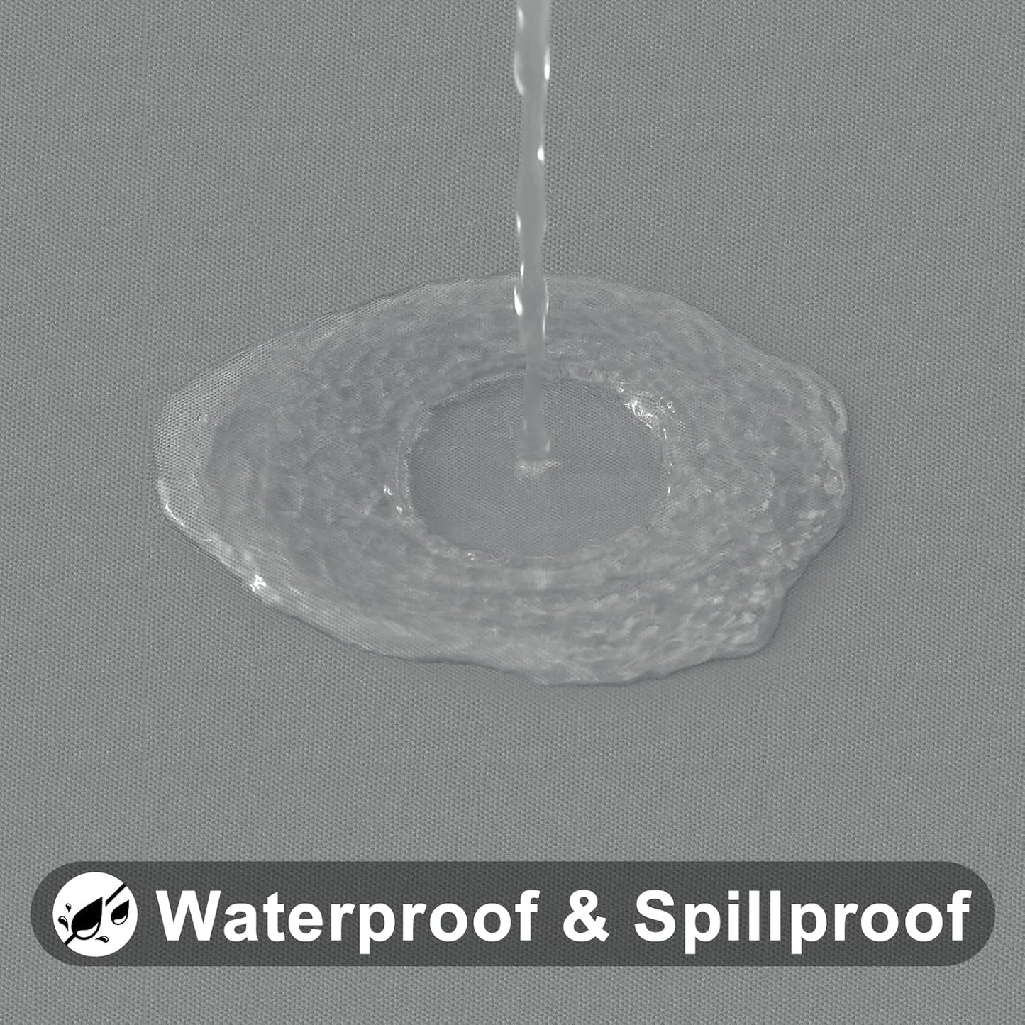 Elastic Fitted Vinyl Tablecloth with Flannel Backing for 6ft Folding Tables, Waterproof and Wipeable, Ideal for Indoor and Outdoor Use (Grey, 30" x 72")