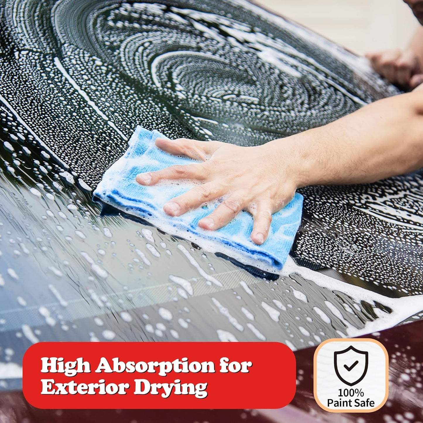 Shop Towels, Microfiber Cleaning Cloth Bulk, 24 Pack Microfiber Towels for Cars, All-Purpose Absorbent Cleaning Rags, Dust Cloth for Automotive, Mechanic, Garage, Bar, 11.5 X 11.5 Inch