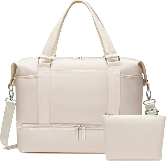 Travel Weekender Bag for Women Carry-On Tote Bag with Shoe Compartment Duffle Overnight Bag