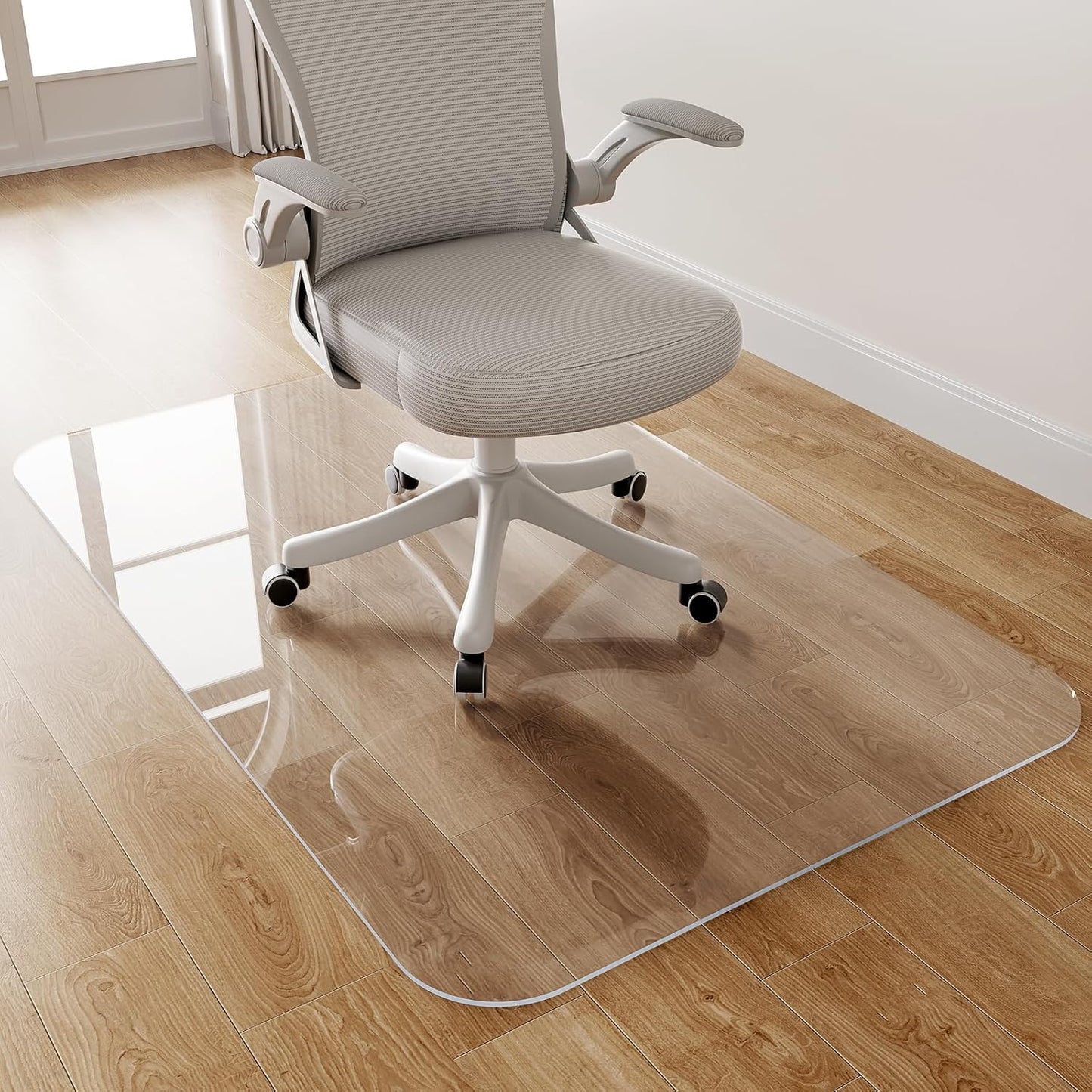 Office Chair Mat for Hardwood Floor, 30"×48" Office Computer Desk Chair Mat, Transparent PVC Heavy Duty Floor Protector Mats for Rolling Chairs, Not for Carpets