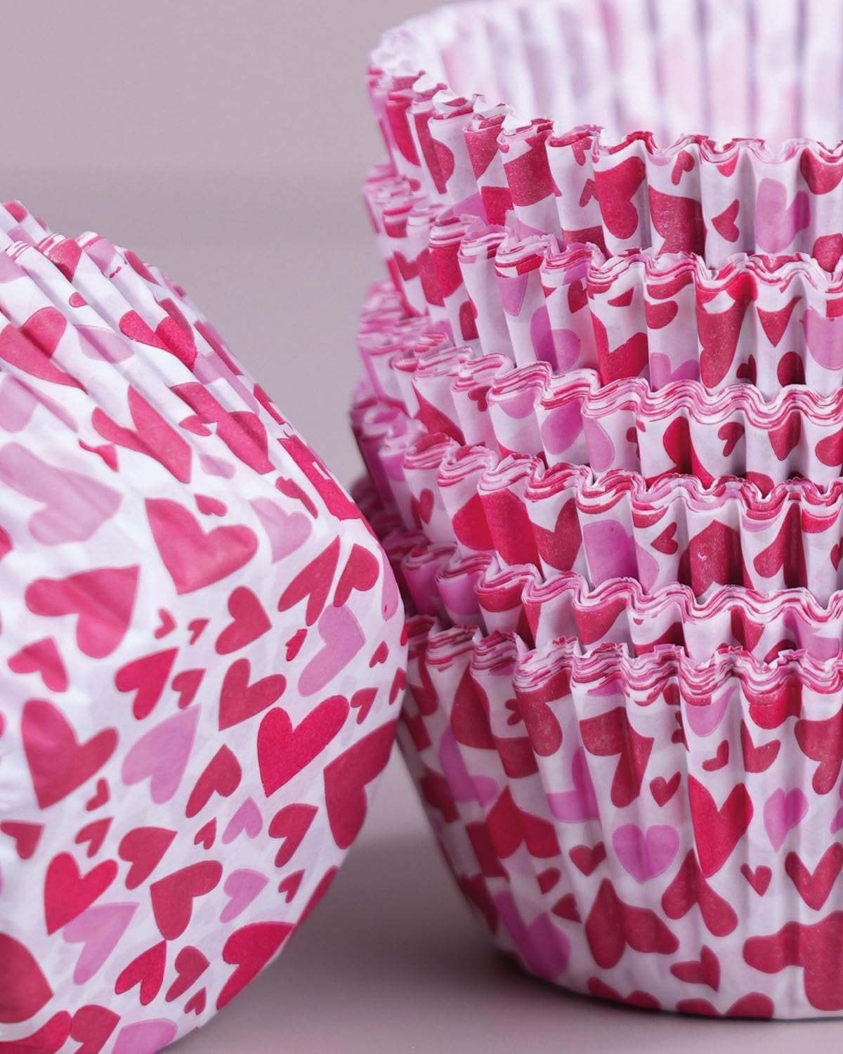 Valentine Cupcake Liners for Baking, 200 Pcs Standard Size Pink Cupcake Liners, Food Grade Paper, Greaseproof Parchment Muffin Liners, Valentines Day Baking Supplies