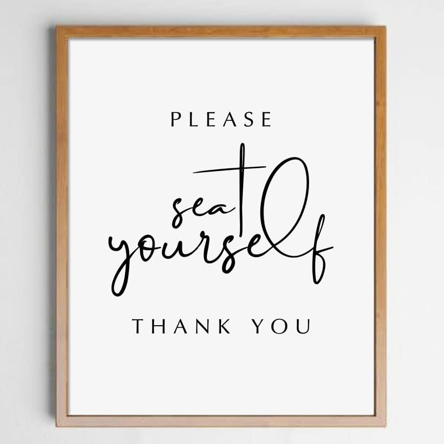 Please Seat Yourself, Bathroom Sign, Washroom Print, Bathroom Wall Decor, Funny Toilet Art, Restaurant Wall Decor, Funny Bathroom Art, 8X10 Inch,Unframed