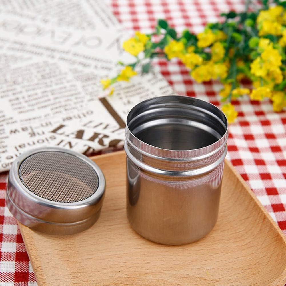 Powder Shaker with Lid,Stainless Steel Fine Mesh Shaker, for Sifter Cocoa,Cinnamon Powder,Icing Sugar,Chocolate Coffee (Small-12Pcs)